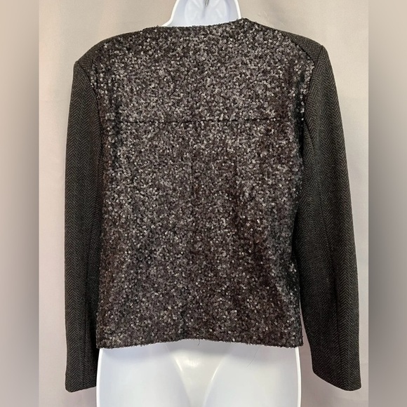 MM Couture By Miss Me Black Tuxedo Blazer, Size Large sequin Wool  Women’s - Picture 2 of 9